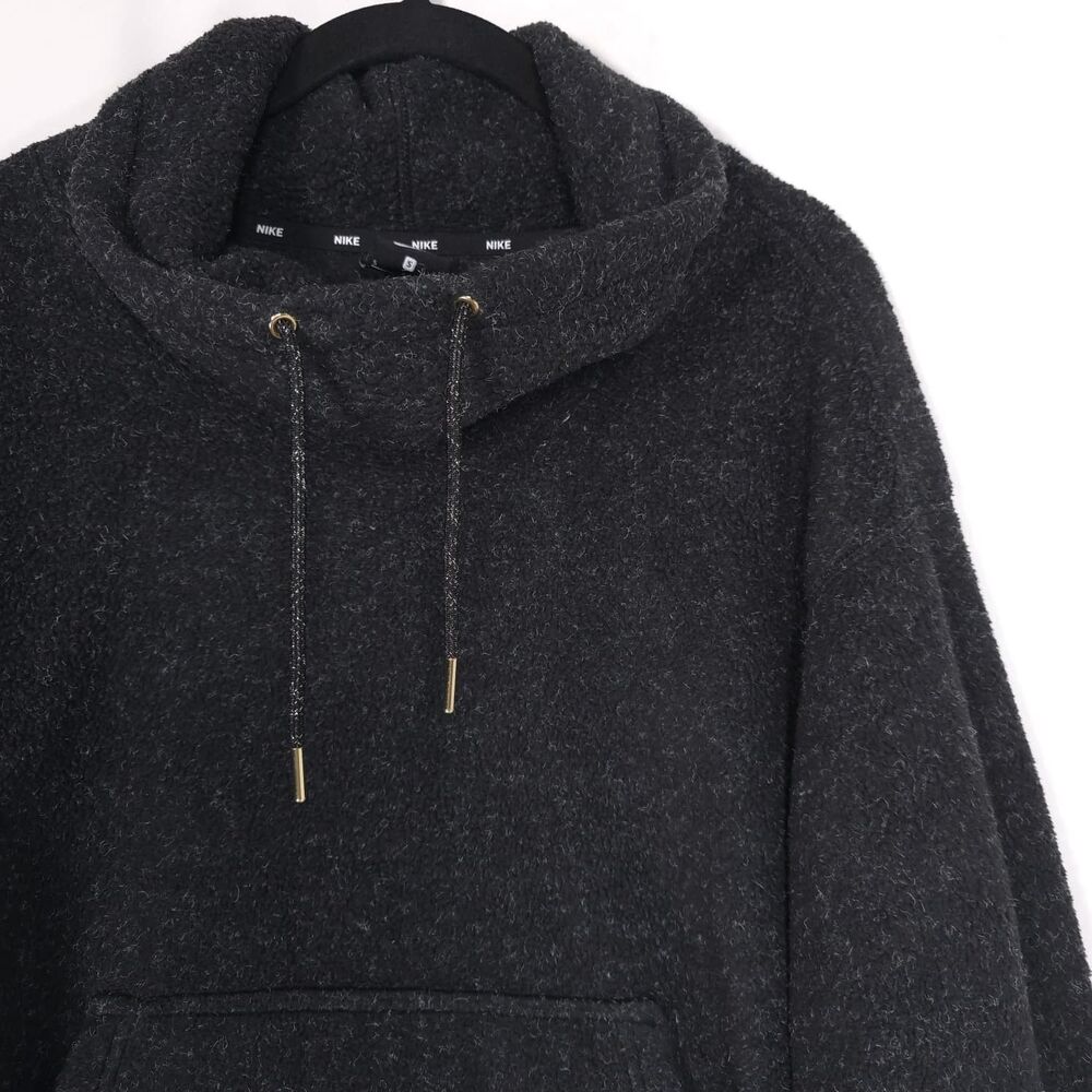 NIKE Women's‎ Sweatshirt SMALL Pullover Hoodie Soft Knit Cowl Neck CU8778-010 - Picture 9 of 11